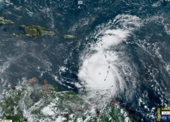Vista del ojo del huracán Beryl durante su paso por el Caribe.  Imagen:  RAMMB/CIRA/CSU /EFE.