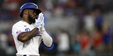 El cubano José Adolis García, jardinero de los Rangers de Texas, en 2024. Foto: Tim Heitman/USA TODAY Sports.