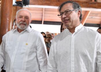 Los presidentes de Brasil (izq) y Colombia, Lula de Silva y Gustavo Petro, respectivamente. Foto: France 24 / Archivo.