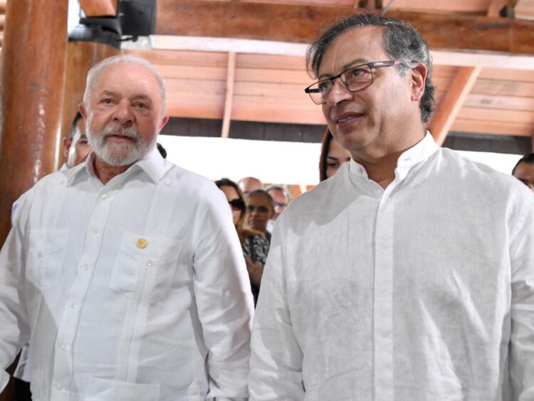 Los presidentes de Brasil (izq) y Colombia, Lula de Silva y Gustavo Petro, respectivamente. Foto: France 24 / Archivo.