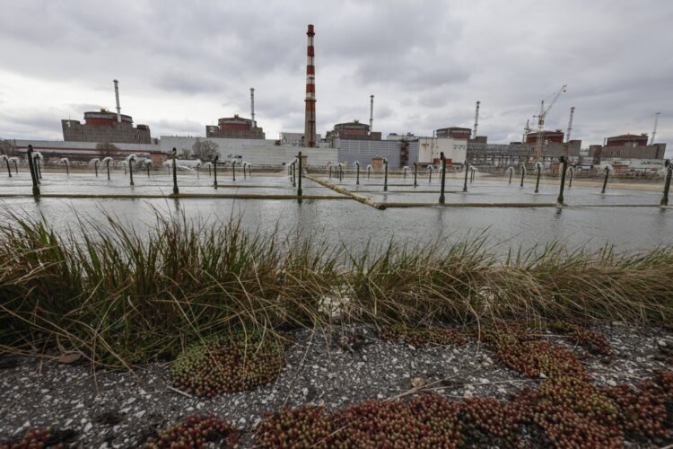 Fotografía de archivo de la central nuclear de Zaporizhzhia, en Ucrania, durante una visita organizada por las fuerzas militares de Rusia, que controlan la región. Foto: Sergei Ilnitsky / EFE / Archivo.