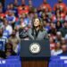 Kamala Harris habla durante un acto de campaña en Madison, Wisconsin, el 20 de septiembre. Foto: EFE//KAMIL KRZACZYNSKI.