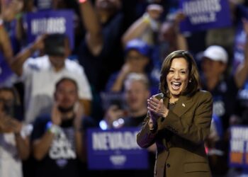 Kamala Harris en un mitin en Las Vegas. Foto: EFE.