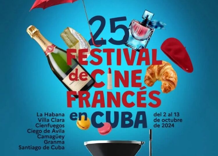 Cartel del 25 Festival de Cine Francés en Cuba. Foto: Facebook/Cubacine.