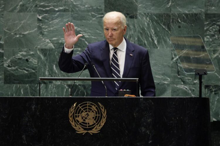 Joe Biden en su último discurso en la Asamblea de la ONU, como presidente de EEUU. Foto: JUSTIN LANE/EFE/EPA.