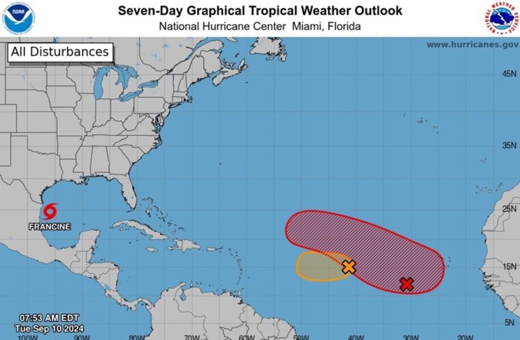 Imagen: NOAA NWS National Hurricane Center.