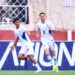 Futbolistas de Nicaragua celebran el gol del empate frente a Cuba, en partido de la Liga de Naciones de Concacaf finalizado 1-1 en el estadio Antonio Maceo de Santiago de Cuba, el 10 de septiembre de 2024. Foto: @CNationsLeague / X.