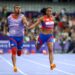 La cubana Omara Durand compite junto a su guía Yuniol Kindelán en la final de 100 metros categoría T12 durante los Juegos Paralímpicos de París 2024, ganada por ella con tiempo de 11.81 segundos. Foto: Calixto N. Llanes / Jit.