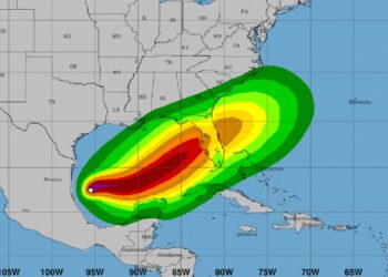 Milton debe desplazarse por el golfo de México en las próximas horas y afectar directamente la costa oeste de Florida, aunque sus vientos se sentirán en múltiples regiones, incluso en Cuba. Foto; Tomada de NHC.