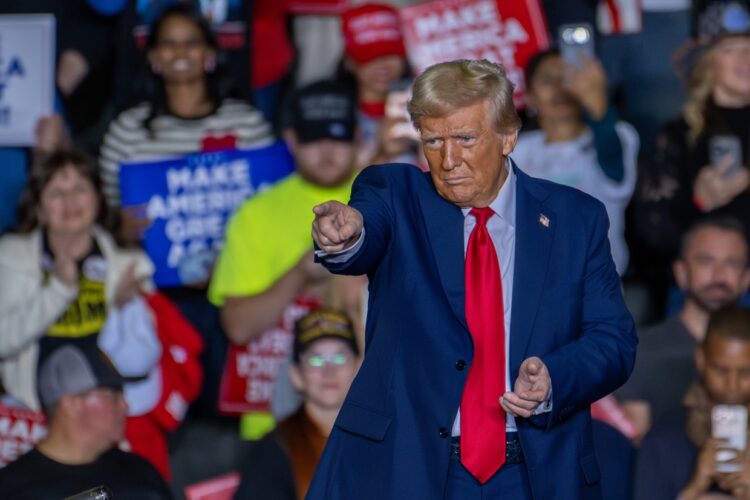 Trump en un mitin en Pensilvania. Foto: EFE/EPA/DAVID MUSE.