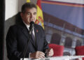 Joaquín María de Arístegui, durante una ceremonia en Bogotá, donde se había desempeñado como embajador. Foto: Carlos Ortega/ EFE.