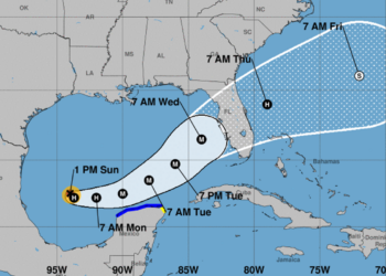 Cono de trayectoria del huracán Milton, el noveno de la actual temporada. Gráfico: nhc.noaa.gov