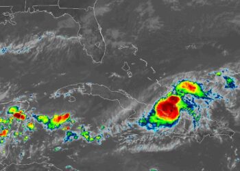 Imagen de satélite del huracán Oscar a su llegada al oriente de Cuba. Foto: insmet.cu