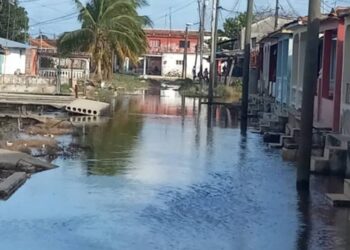 Huracán Milton provoca inundaciones en Batabanó. Foto: Tomada de Cubadebate.