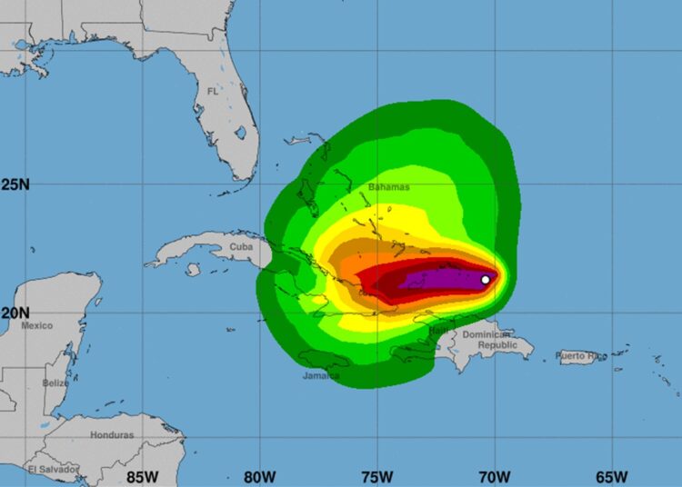 Gráfico de los vientos del huracán Oscar. Gráfico: NHC.