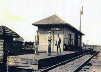 La estación ferroviaria de Ceballos, por donde pasaban los trenes que iban hacia Morón o Ciego de Ávila.