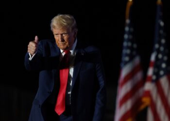 Donald Trump durante un evento de campaña en Butler, Pensilvania. Foto: EFE/ Will Oliver ARCHIVO.