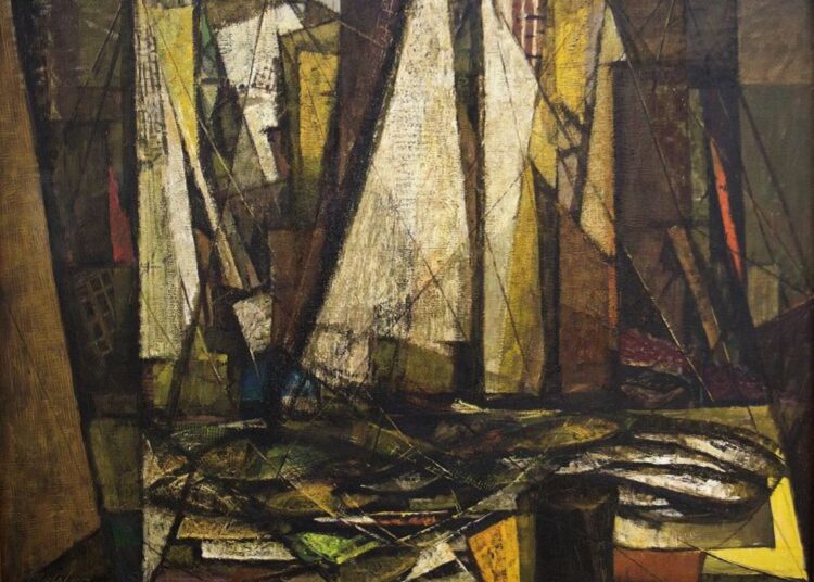 Mirta Cerra. “Composición no. 5”, 1953. Óleo sobre tela, 84 x115.5 cm.