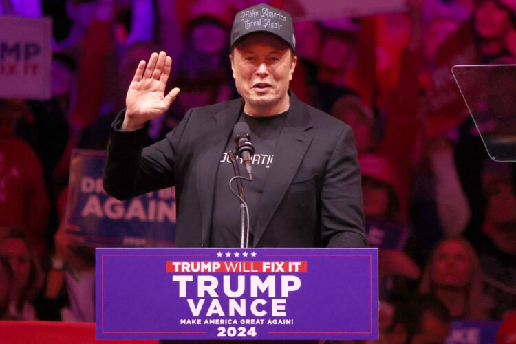 Fotografía de archivo de Elon Musk durante un mitin celebrado en apoyo a Donald Trump antes de las elecciones, en el Madison Square Garden de Nueva York. Foto: Sarah Yenesel / EFE / Archivo.