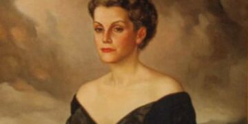 Retrato hecho a Dulce María Loynaz en 1951 por el pintor cubano-canario Teodoro Ríos (Detalle).