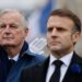 El presidente de Francia, Emmanuel Macron (d), y su primer ministro, Michel Barnier (i). Foto: EFE Ludovic Marin