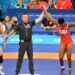Milaimys Marín (derecha) conquistó una medalla histórica para la luucha femenina cubana en Juegos Olímpicos. Foto: Ricardo López Hevia/Archivo