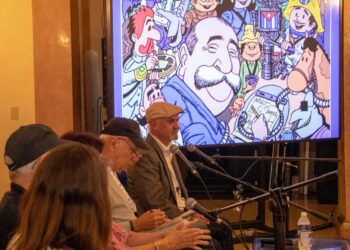 Presentación del libro “De historietas y animaciones: la vida de Juan Padrón” durante el Festival de Cine de La Habana. Foto: Facebook / Cubacine.