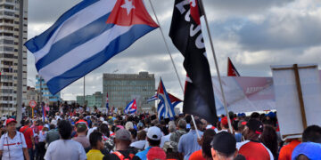 Marcha en el Malecón de La Habana. Foto: Otmaro Rodríguez