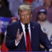 Donald Trump, durante un mitin de campaña en Grand Rapids, Michigan, Foto:  EFE/ CJ Gunther.