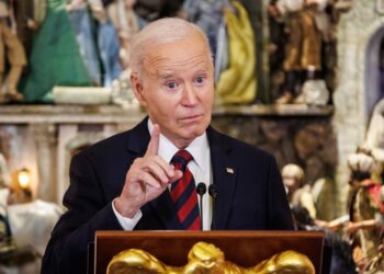 Biden en una cena en la casa Blanca, este diciembre. Foto: Samuel Corum/EFE/EPA.