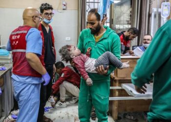 Interior del hospital de Al Awda,  de Yabalia, norte de Gaza. Foto:  El Diario.