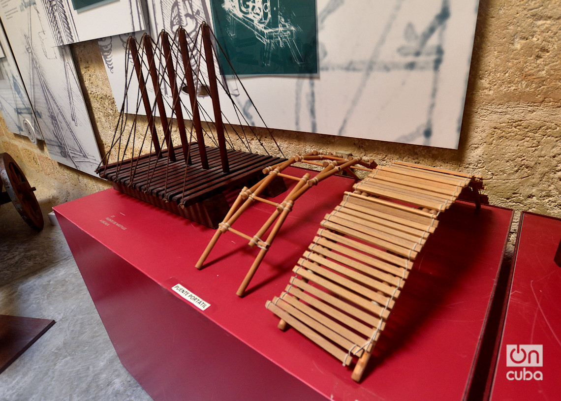 Bridges designed by Cañonado da Vinci, on exhibition in the castle of Atarés. Photo: Otmaro Rodríguez.