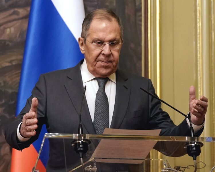 Lavrov durante una conferencia este 17 de febrero. Foto: TATYANA MAKEYEVA/EFE/EPA.