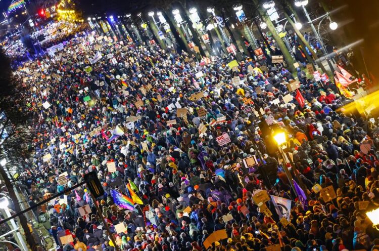 Las protestas en Berlín. Foto: EFE.