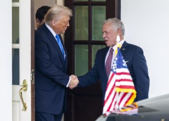 Trump y el rey de Jordania hoy en la Casa Blanca. Foto: EFE.