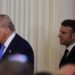 Donald Trump y Emmanuel Macron en la Sala Este de la Casa Blanca,  24 de febrero de 2025. Foto: EFE/EPA/LUDOVIC MARIN / POOL.