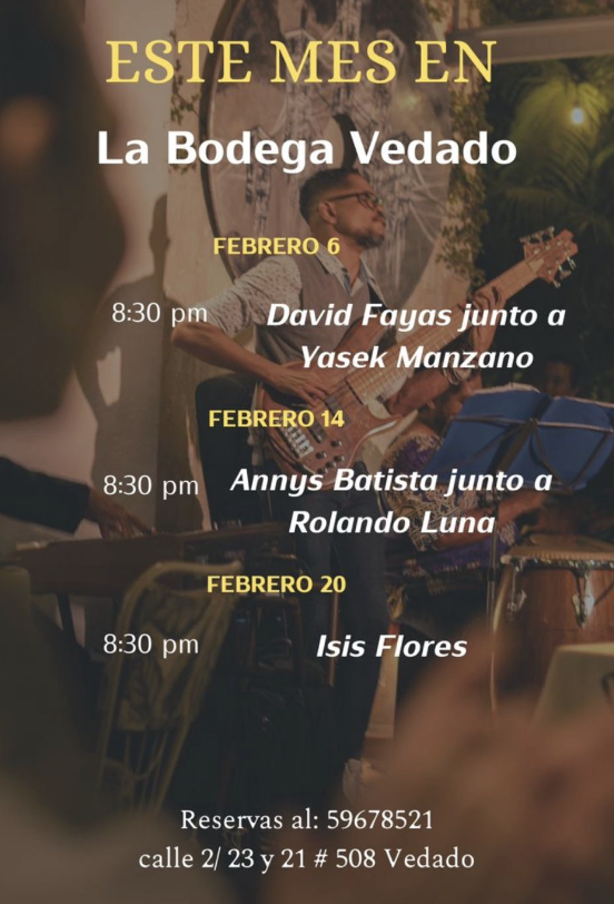 conciertos en la bodega vedado febrero