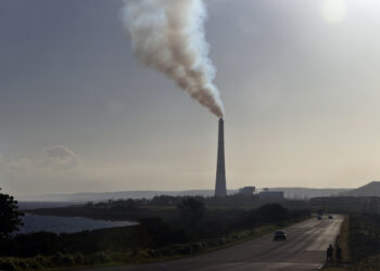 Una de las tres unidades de la CTE Santa Cruz estaba en mantenimiento este sábado. Foto:  Ernesto Mastrascusa/EFE.