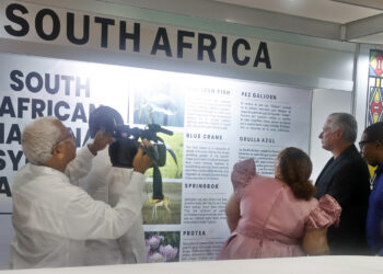 La edición 33 de la Feria Internacional del Libro de La Habana fue inaugurada en la fortaleza histórica de La Cabaña con Sudáfrica como país invitado de honor. Foto: Ernesto Mastrascusa/EFE.