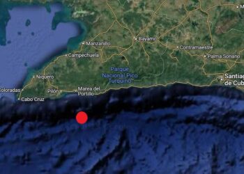 Sismo al sur de Cuba en la madrugada del 25 de febrero de 2025. Gráfico: Tomado del perfil de Facebook del Dr. Enrique Diego Arango Arias.