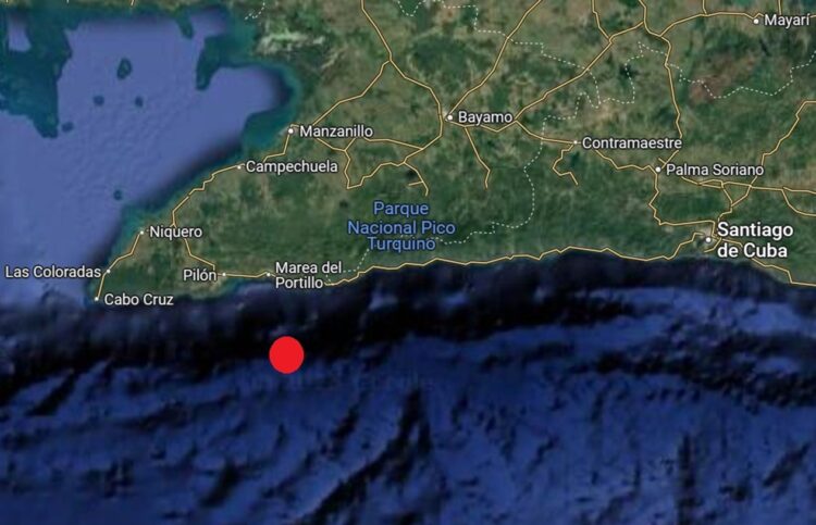 Sismo al sur de Cuba en la madrugada del 25 de febrero de 2025. Gráfico: Tomado del perfil de Facebook del Dr. Enrique Diego Arango Arias.