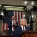 El presidente Donald Trump en su discurso frente a las dos cámaras del Congreso de Estados Unidos, el 4 de marzo de 2025. Foto: WIN MCNAMEE / POOL / EFE / EPA.