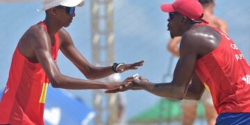 Noslen Díaz y Jorge Luis Alayo en el Pro Tour Mundial de Voleibol de Playa. Foto: FIVB/ Archivo