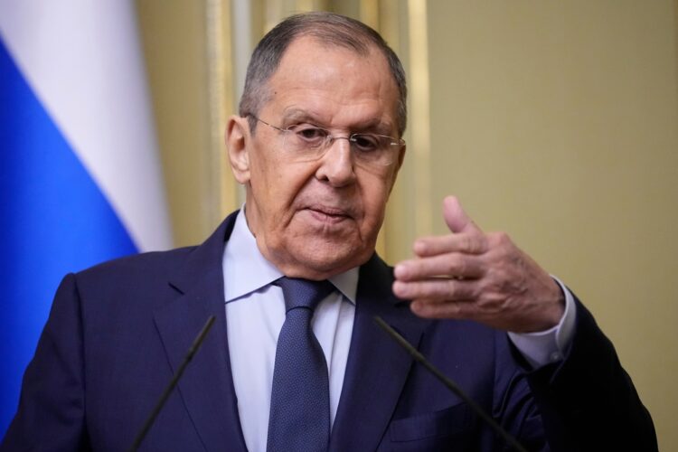 Sergei Lavrov, el 6 de marzo durante una conferencia de prensa. Foto: PAVEL BEDNYAKOV/EFE/EPA/POOL.