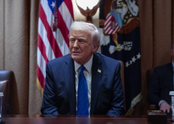 El presidente Trump responde preguntas durante una reunión con los nominados a embajadores en la Sala del Gabinete de la Casa Blanca el 25 de marzo de 2025. Foto: EFE/EPA/SHAWN THEW / POOL