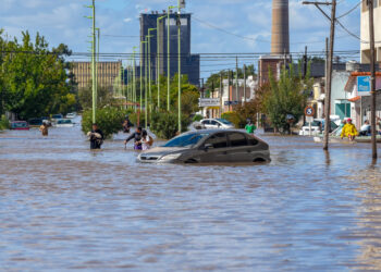 Una zona de Bahía Blanca el sábado 8 de marzo. Foto:  Pablo Presti/EFE.