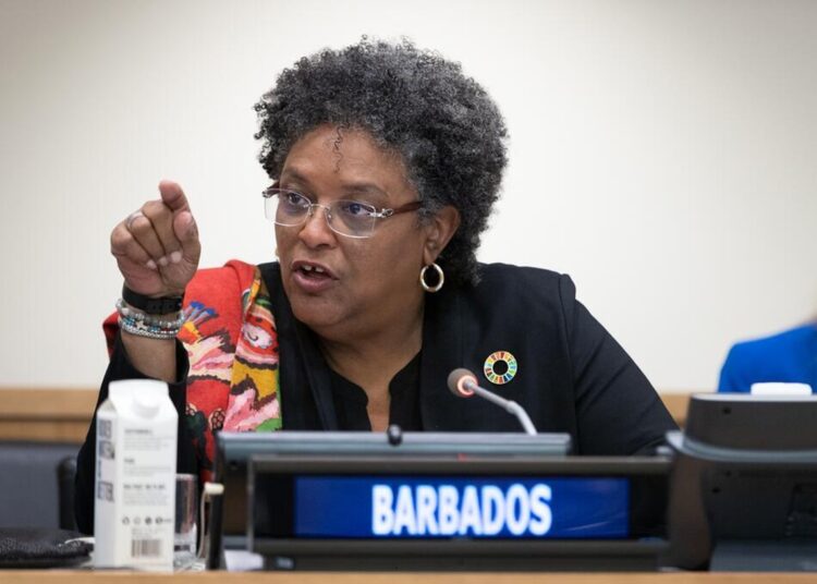 La primera ministra de Barbados y actual presidenta del Caricom, Mia Mottley. Foto: Ariana Lindquist / ONU / Archivo.