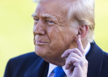 Trump en un encuentro con la prensa al salir de la Casa Blanca, marzo de 2025. Foto: JIM LO SCALZO/EFE/EPA.