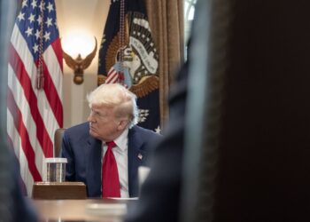 Donald Trump en la Sala del Gabinete de la Casa Blanca. Foto: EFE/EPA/KEN CEDENO / POOL.