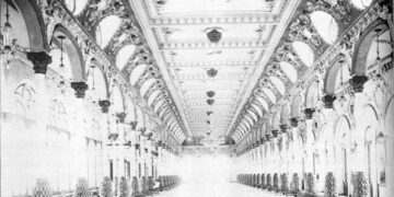 El salón de fiestas destacaba por su decorado a semejanza del estilo neogótico veneciano. Foto: Diario de la Marina.